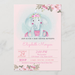 Invitación Elefante bebé, Baby Shower de FloralCrown