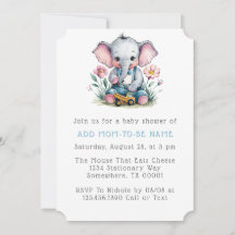 Elefante bebé con Baby Shower de Camión