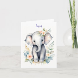 Invitación Elefante Bebé Florido