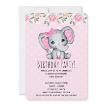Elefante bebé rosa y Baby Shower fronterizo con Ro
