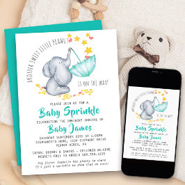 Invitación Elefante Bebé Sprinkle Otro Dulce Cacahuete