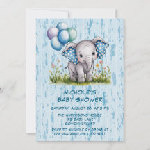 Elefante bebé y Baby Shower de Wildflower Boy