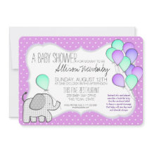 Elefante bebé y Baby Shower magenta de globos