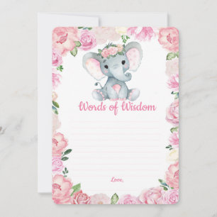 Invitación Elefante Chica revuelve palabras de sabiduría