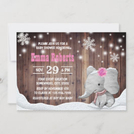 Invitación Elefante chica serpentea en Baby Shower ruso