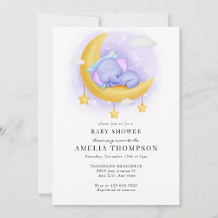 Invitación Elefante Cute Animales Baby Shower