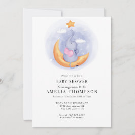 Invitación Elefante Cute | Animales Baby Shower