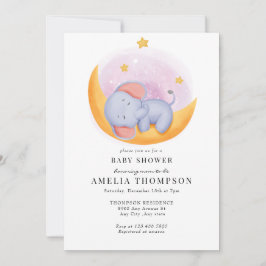 Invitación Elefante Cute | Animales Baby Shower