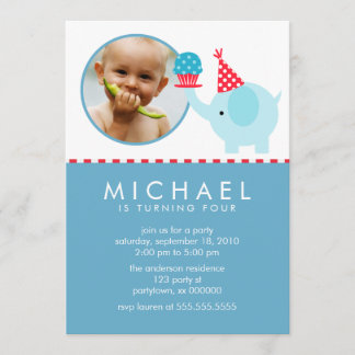 Invitación Elefante cutto y Personalizado de pastel