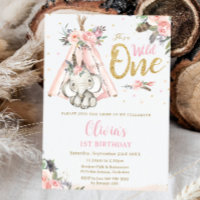 Elefante de Boho Tribal Rosa Salvaje Un primer cum