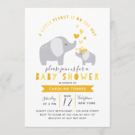 Invitación Elefante de cacahuate pequeño | BABY SHOWER | Amar