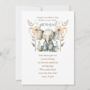 Invitación Elefante de cacahuete: el primer día de la madre