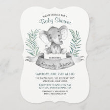 Elefante de color agua Baby Shower