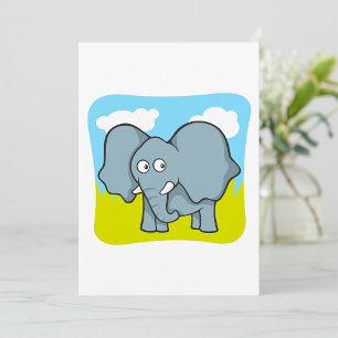 Invitación Elefante de Dibujos Animados Divertido Animal de l