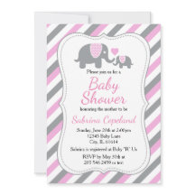 Elefante de franjas rosadas y grises | BABY SHOWER