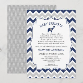 Invitación elefante de la marina NIÑO rociado con poema adora