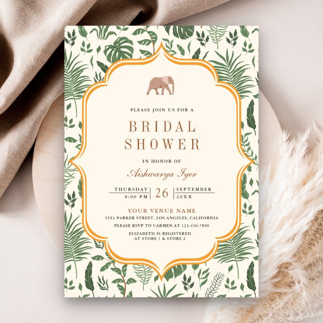 Invitación Elefante de selva tropical para despedida de solte (Subido por el creador)