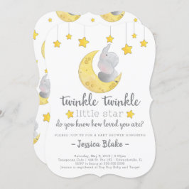 Invitación Elefante de "Twinkle Twinkle Little Star" en Baby 