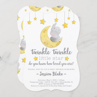 Invitación Elefante de "Twinkle Twinkle Little Star" en Baby 