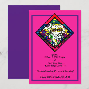 Invitación Elefante del Carnaval de impresión floral