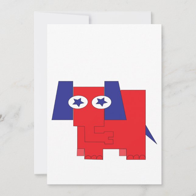 Invitación Elefante del GOP en blanco (Anverso)