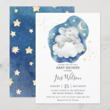 Elefante durmiente Estrella Baby Shower Boy