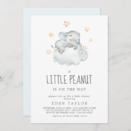 Invitación Elefante durmiente pequeño maní Baby Shower