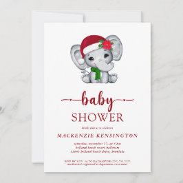 Invitación elefante elefante de Navidades amables Baby Shower