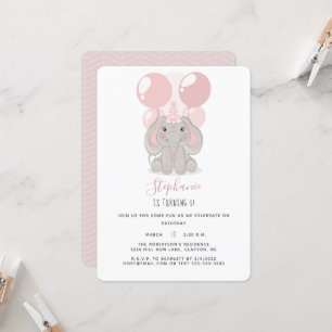 Invitación Elefante en el Gorra de la fiesta de cumpleaños