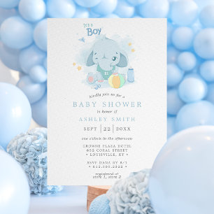 Invitación Elefante es un niño Baby Shower