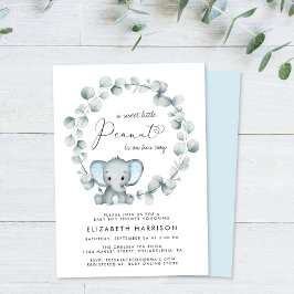 Invitación Elefante Eucalyptus Baby Boy Shower