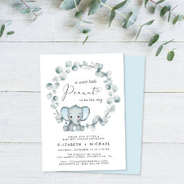 Invitación Elefante Eucalyptus Bebé Parejas Ducha