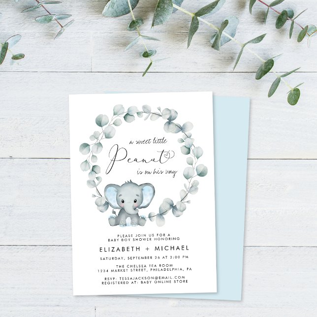 Invitación Elefante Eucalyptus Bebé Parejas Ducha (Subido por el creador)
