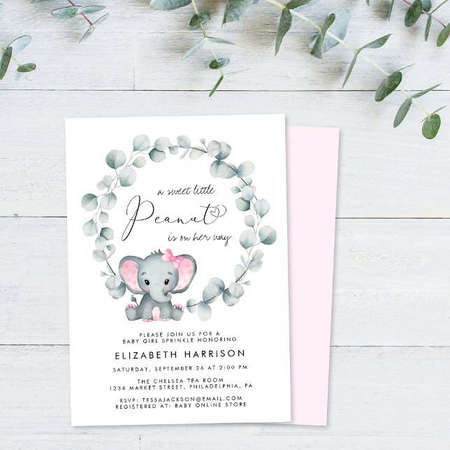 Invitación Elefante Eucalyptus Niña Sprinkle (Subido por el creador)