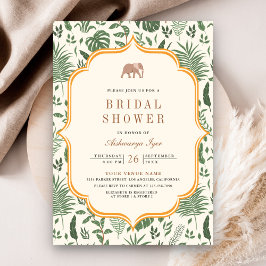 Invitación Elefante Forestal Tropical Ducha Bridal Indio