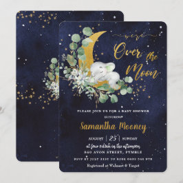 Invitación Elefante: hemos terminado el Baby Shower neutral d