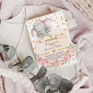 Invitación Elefante lindo Estrella de la Luna Niña Ducha