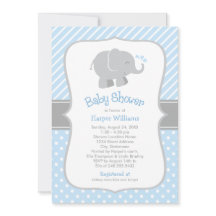 Elefante moderno azul y gris Baby Shower