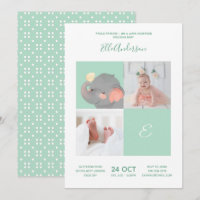 Elefante • Monograma alfabeto lindo baby shower