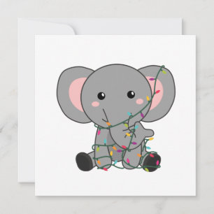 Invitación Elefante Navidad Nieve Invierno Animales Elefantes