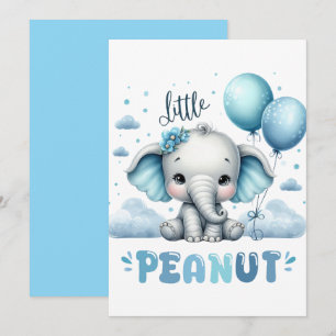 Invitación Elefante Niño Cute Cacahuete 
