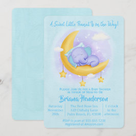 Invitación Elefante Niño Dulce Cacahuete Fiesta de Bebé