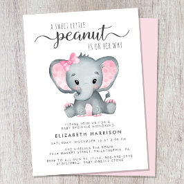 Invitación Elefante Pink Watercolor Bebé Sprinkle