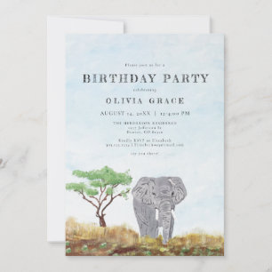 Invitación Elefante pintado para no perderse la fiesta de cum