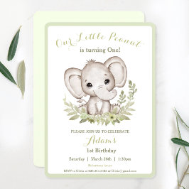 Invitación Elefante Primer niño de cumpleaños Personalizado d