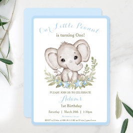 Invitación Elefante Primer niño de cumpleaños Personalizado d