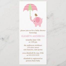 Invitación Elefante Rosa Baby Shower