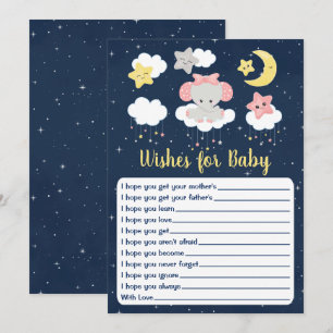 Invitación Elefante Rosa y la Marina Desean Baby Shower por e