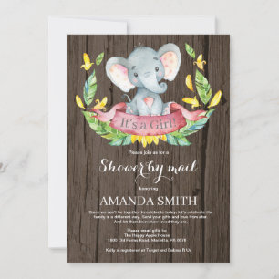 Invitación Elefante ruso Chica Baby Shower por correo