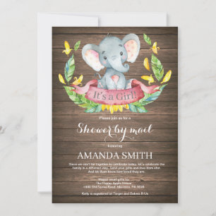 Invitación Elefante ruso Chica Baby Shower por correo
